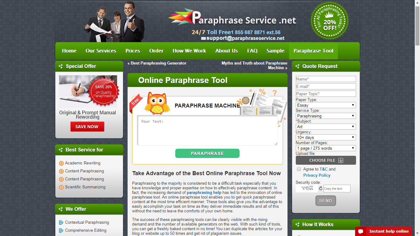 paraphraseservice.net review