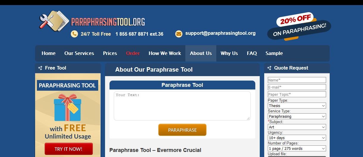 paraphrasingtool.org review