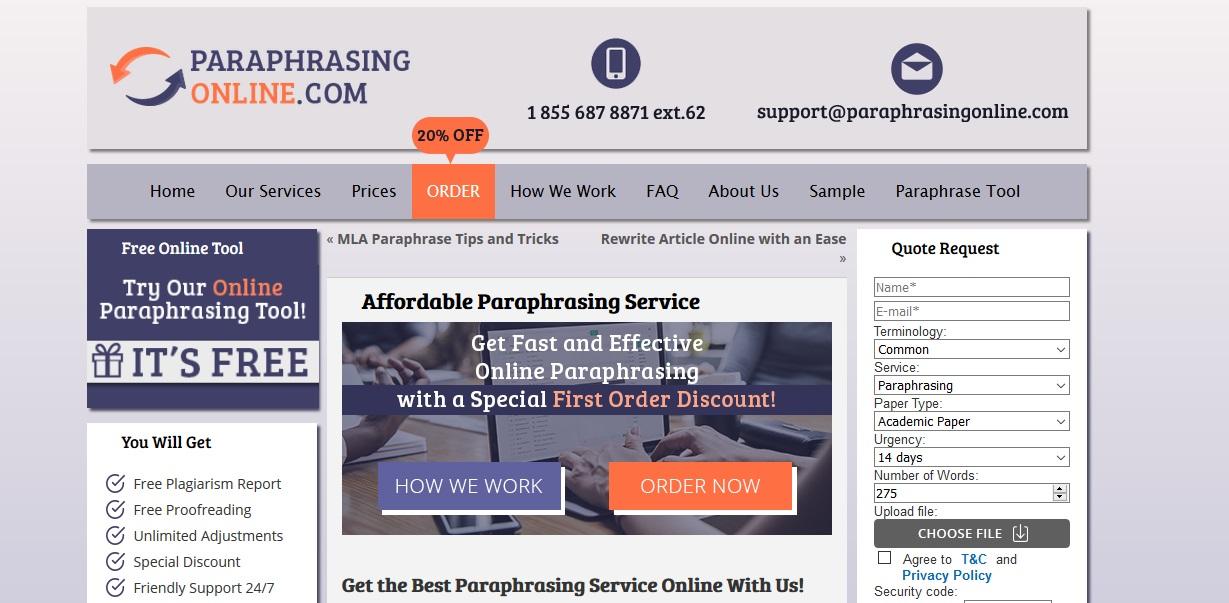 professional paraphrasing tool online